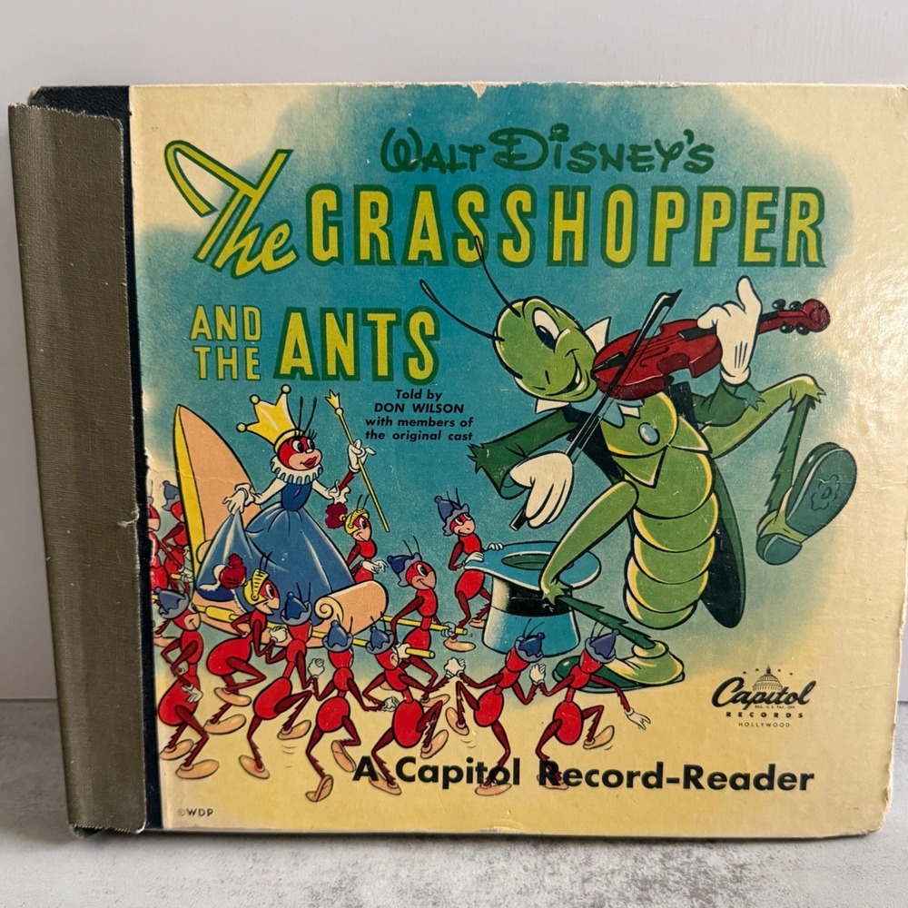Vintage 1949 Walt Disney The Grasshopper and the Ants Capitol Record-Reader 45